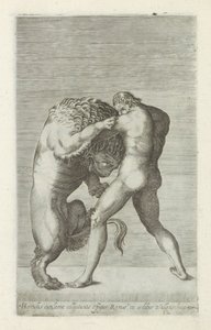 Sculpture of Hercules Fighting the Nemean Lion by Anonymous