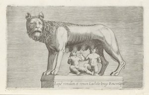 Sculpture of the Capitoline Wolf Suckling the Twins Romulus and Remus by Anonymous