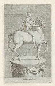 Sculpture of a naked boy on a horse