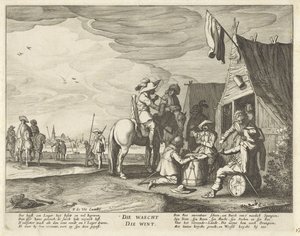Soldiers in Front of an Inn by Anonymous