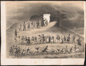 Caricature in Leiden Student Almanac, 1854 by Anonymous