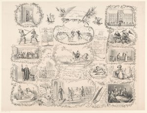 Caricature with Scenes from Student Life (Examinabitur in Jure Romano)
