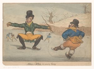 Caricature with Two Skaters by Anonymous