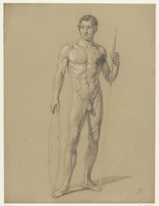 Standing Male Nude with a Shield and Spear