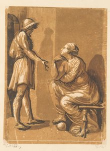Standing Man and Seated Woman Artist Raphael and His Mistress by Anonymous