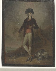 Standing Man with Dog at His Feet by Anonymous