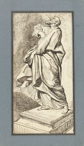 Statue of a Standing Orator in Toga on Pedestal by Anonymous