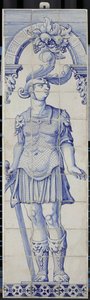 Tile Picture with a Roman Hero by Anonymous