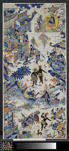 Tile Panel with a Chinese Landscape by Anonymous