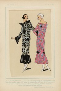 Très Parisien, 1923, No 10: 4. - Strange Flowers. - Charming this printed dress...