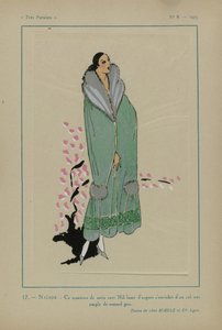 Très Parisien, 1923, No 8: 17.- NAIAD. - This Nile Green Satin Coat... by Anonymous