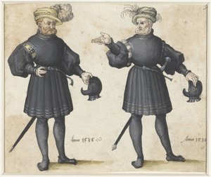 Two Courtiers in Black Clothing by Anonymous