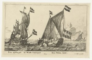 Two Ships: a State Yacht and a Convoyer by Anonymous