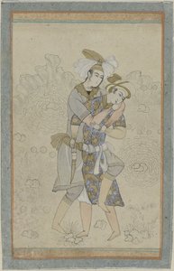 Two Young Men in an Erotic Embrace