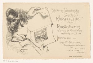 Invitation from the Society of Painters and Draughtsmen Kunstliefde by Anonymous