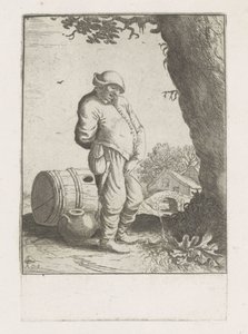 Man Urinating by a Tree by Anonymous