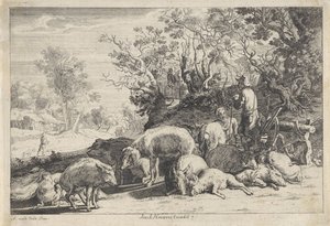 Pig Herder with Herd
