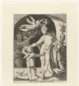 Venus with Cupid and a Faun by Anonymous