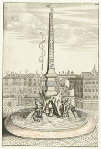 Four Rivers Fountain (Architectura Curiosa Nova) by Anonymous