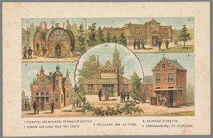 Five Pavilions at the World Exhibition in Amsterdam, 1883 by Anonymous