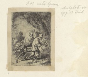 Flight into Egypt: Small Plate Recueil de Rembrandt van H. L. Basan, 1807/1808, 65 (124) (series title) by Anonymous