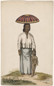 Woman with Child and Food Cover by Anonymous