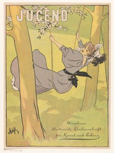Woman on a Swing Between Two Trees by Anonymous