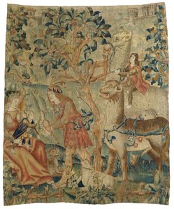 Wild Men and Animals in a Landscape (Fragment)