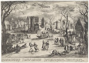 Winter Landscape with Ice Skating