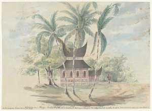 Residence of Radja Batipo, Demolished and Burned as Punishment for Leading the Uprising in the Padang Highlands in 1841 by Anonymous