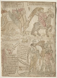 Page from the Apocalypse: The Locusts with the Angel of the Abyss and The Sixth Trumpet by Anonymous