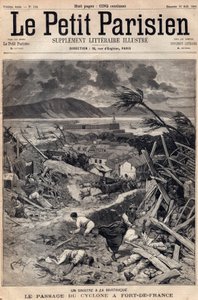 A disaster in Martinique: the passage of the cyclone at Fort-de-France in 1891. Engraving in 