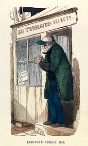 A Public Writer in 1840 in Paris by Anonymous Anonymous