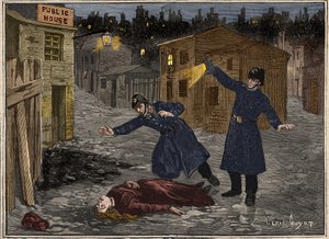 A street in Whitechapel - the last crime of Jack the Ripper. by Anonymous Anonymous