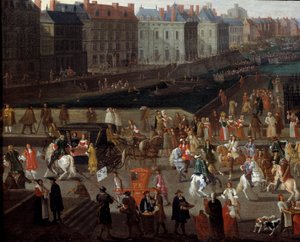 Activities and Passage on the Pont Neuf in Paris