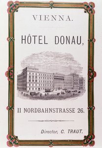 Advertising poster for Hotel Donau in Vienna, Austria 1874 by Anonymous Anonymous