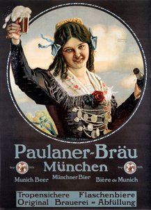 Advertising poster for Paulaner beers