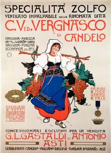 Advertising poster for the fungicide winnowed sulphur produced by Italian company Vergnasco Candelo by Anonymous Anonymous