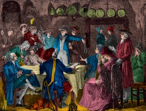 Arrest of King Louis XVI and the royal family in Varennes in 1791 (engraving) - private collection