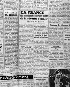 Article on social security: "France is now at the forefront of social security says Mr Parodi" 1945 by Anonymous Anonymous