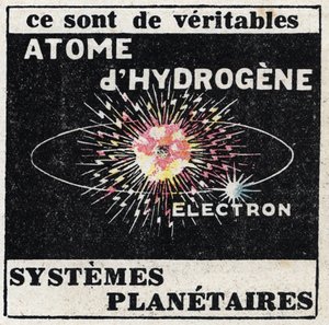 Atom and Science: Hydrogen Atom. Anonymous illustration from 1925. Private collection. by Anonymous Anonymous