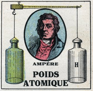 Atoms: The Atomic Weight by Andre Marie Ampere (1775-1836). Anonymous illustration from 1925. Private collection. by Anonymous Anonymous