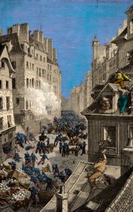 Battle at the Barricade of Rue Saint Antoine in 1830