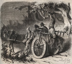 Bold escape of a force from the Toulon Bagne in the 19th century. Engraving in 