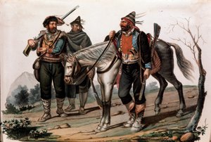 Brigandage in Calabria, Italy - 19th Century Engraving - Private Collection