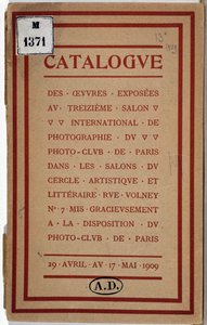 Catalogue of the International Photography Exhibition of the Paris Photo Club by Anonymous Anonymous