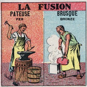Changes in States: Shading Melting of Iron and Abrupt Melting of Bronze. Anonymous illustration from 1925. Private Collection by Anonymous Anonymous