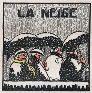 Changes in States: Solidification and Crystallization. Snow is Formed from Fine Water Droplets that Solidify and Crystallize. Anonymous Illustration from 1925. Private Collection