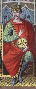 Portrait of Charles II the Bald, King of France - engraving from 