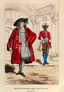 Costume of a Knight of Saint Louis Accompanied by His Valet in 1706